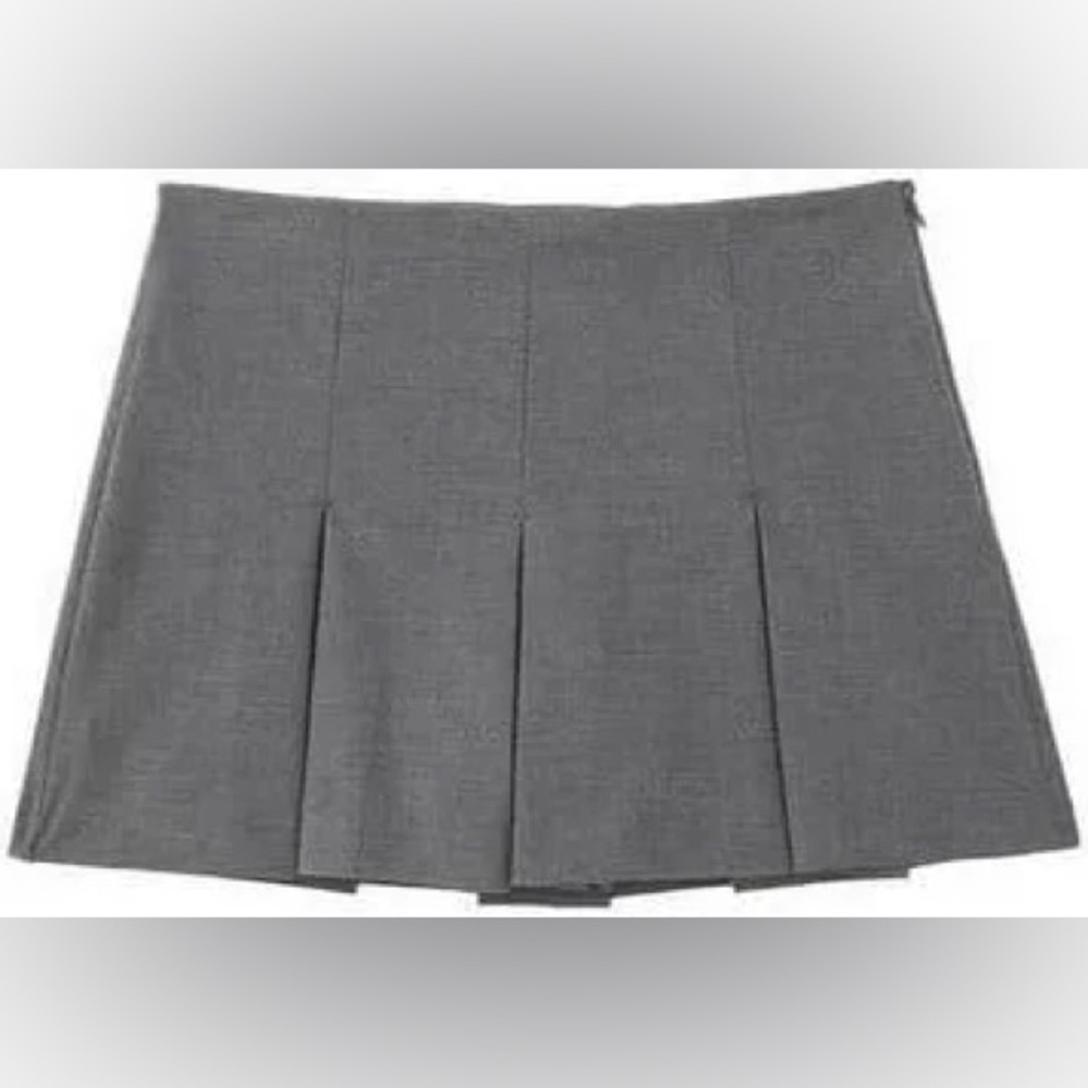 Zara Pleated Mini Skirt/Skort Grey